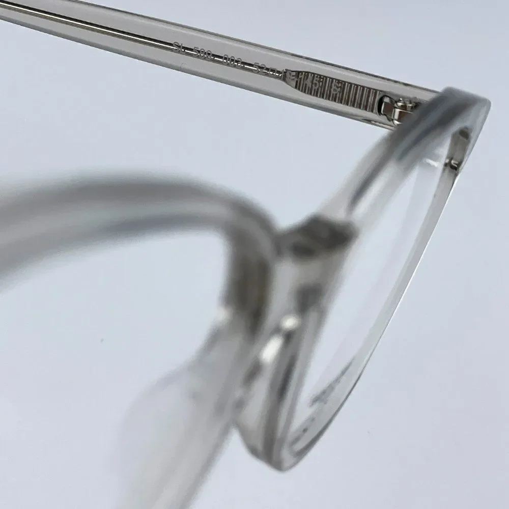 NEW Saint Laurent SL589 003 Beige Clear Oval Women Eyeglasses